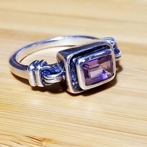 Silpada Retired .925 Sterling Silver Amethyst Ring Size 6 February Birthstone